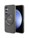 Etui Guess GUHMS24SHFWFCK Samsung Galaxy S24 hardcase IML Flowers Wreath MagSafe negru/black