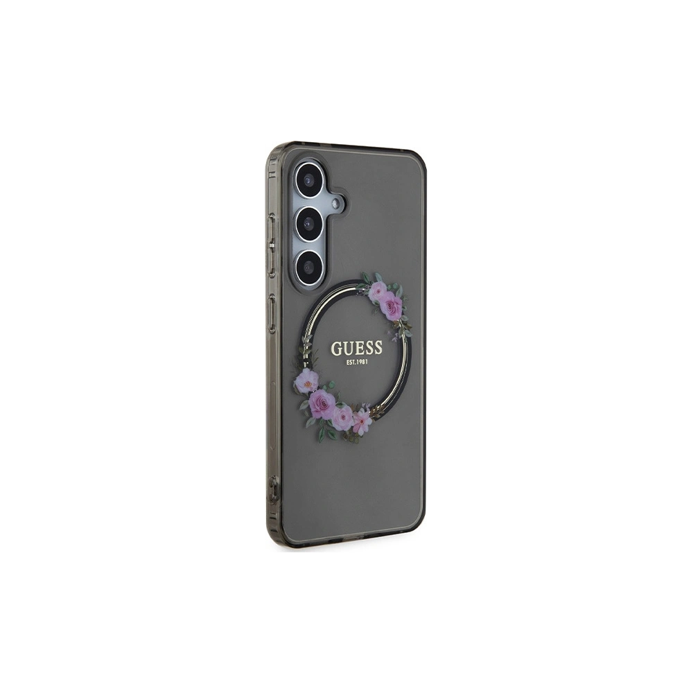 Hurtownia GSM - Case Guess GUHMS24SHFWFCK Samsung Galaxy S24 Hartschale IML Blumenkranz MagSafe schwarz/black - GUE3356 - {ean13} - Hurt