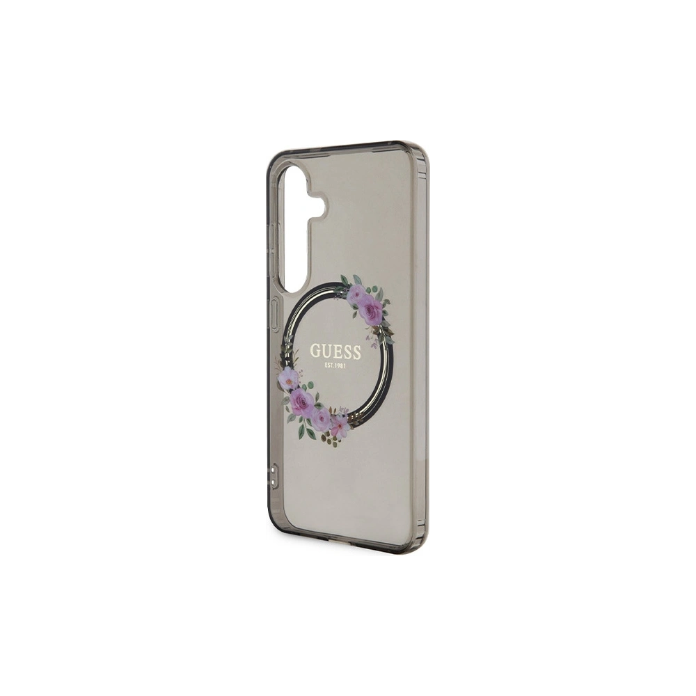 Hurtownia GSM - Etui Guess GUHMS24SHFWFCK Samsung Galaxy S24 hardcase IML Flowers Wreath MagSafe negru/black - GUE3356 - {ean13} - Hurt