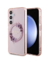 Etui Guess GUHMS24SHFWFCP Samsung Galaxy S24 hardcase IML Flowers Wreath MagSafe roz/roz