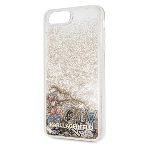 Karl Lagerfeld KLHCI8LKSICGO iPhone 7/8 Plus złoty/gold hard case Iconic Liquid Glitter