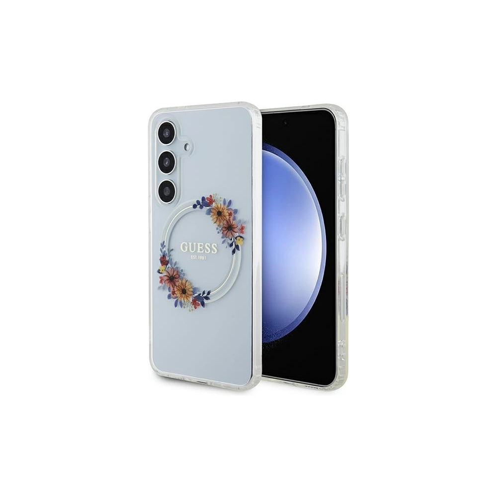 Hurtownia GSM - Etui Guess GUHMS24SHFWFCT Samsung Galaxy S24 hardcase IML Flori Coroană MagSafe transparent/transparent - GUE3358 - {ean13} - Hurt