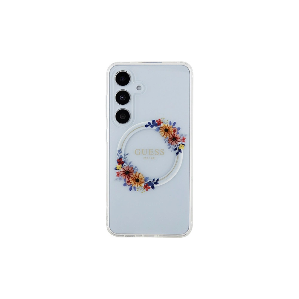 Hurtownia GSM - Etui Guess GUHMS24SHFWFCT Samsung Galaxy S24 hardcase IML Flori Coroană MagSafe transparent/transparent - GUE3358 - {ean13} - Hurt