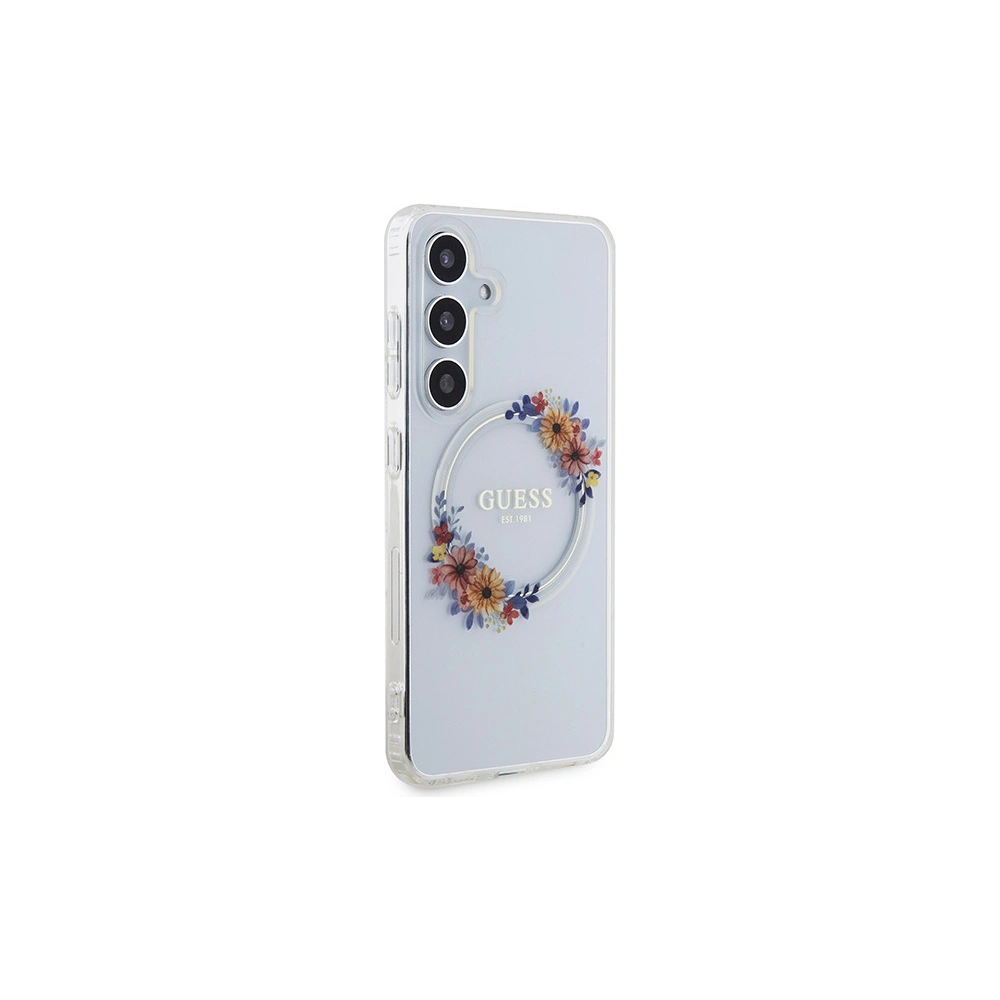 Hurtownia GSM - Etui Guess GUHMS24SHFWFCT Samsung Galaxy S24 hardcase IML Flori Coroană MagSafe transparent/transparent - GUE3358 - {ean13} - Hurt