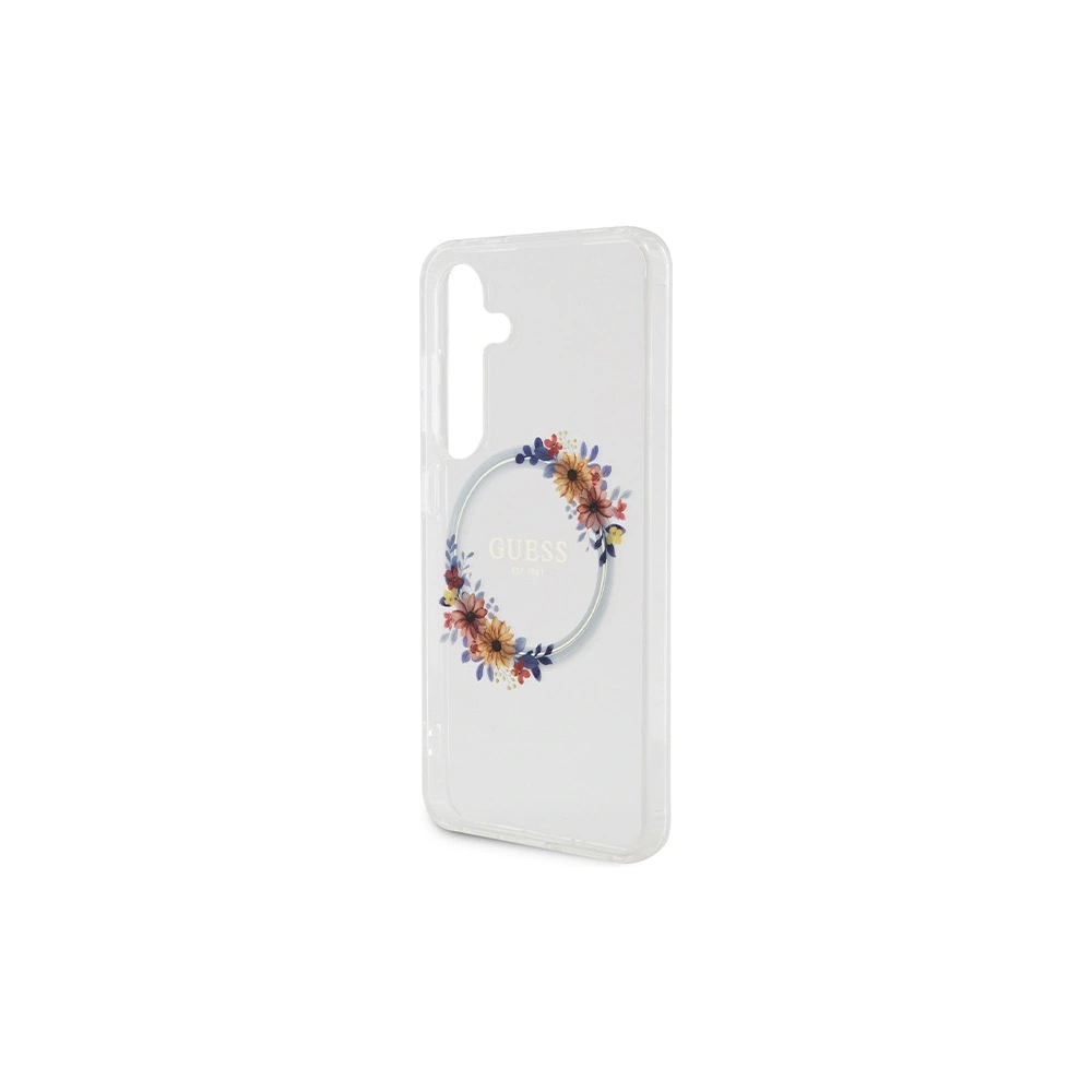 Hurtownia GSM - Etui Guess GUHMS24SHFWFCT Samsung Galaxy S24 hardcase IML Flowers Wreath MagSafe průhledný/transparentní - GUE3358 - {ean13} - Hurt