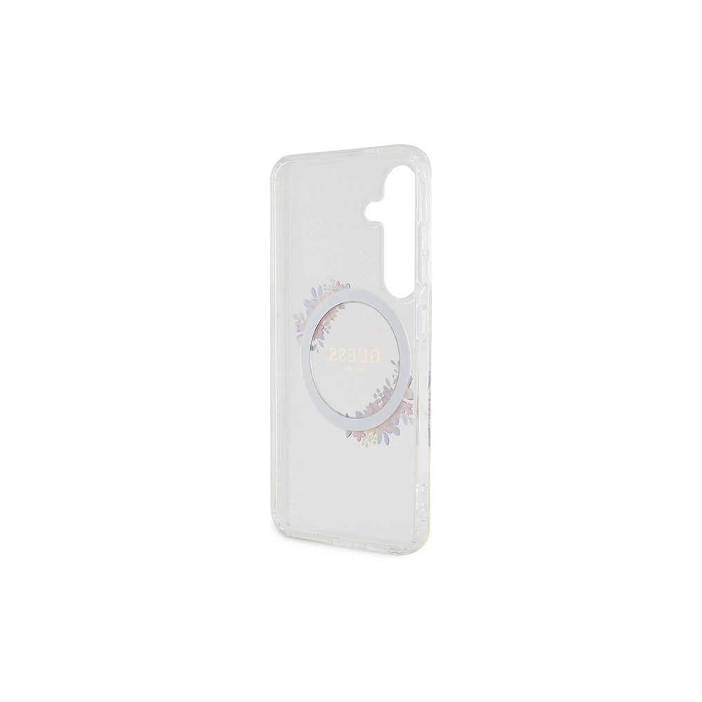 Hurtownia GSM - Etui Guess GUHMS24SHFWFCT Samsung Galaxy S24 hardcase IML Flowers Wreath MagSafe průhledný/transparentní - GUE3358 - {ean13} - Hurt