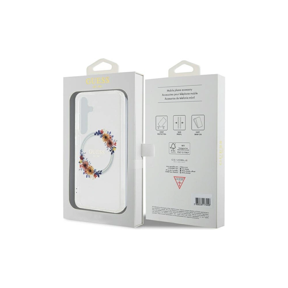 Hurtownia GSM - Case Guess GUHMS24SHFWFCT Samsung Galaxy S24 Hardcase IML Blumenkranz MagSafe transparent - GUE3358 - {ean13} - Hurt