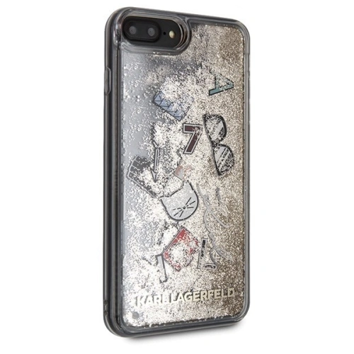Karl Lagerfeld KLHCI8LKSICGO iPhone 7/8 Plus złoty/gold hard case Iconic Liquid Glitter