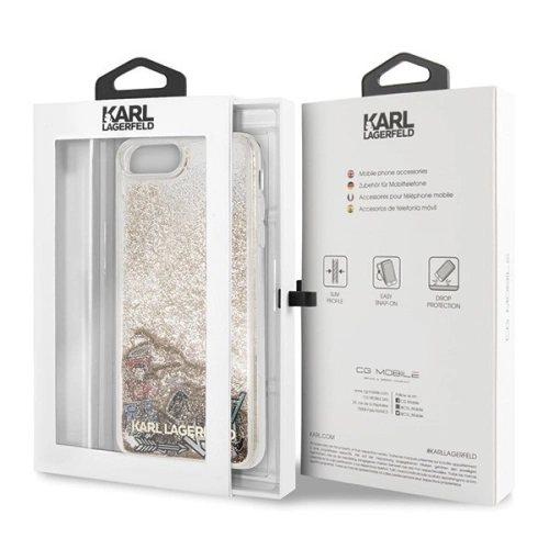 Karl Lagerfeld KLHCI8LKSICGO iPhone 7/8 Plus złoty/gold hard case Iconic Liquid Glitter
