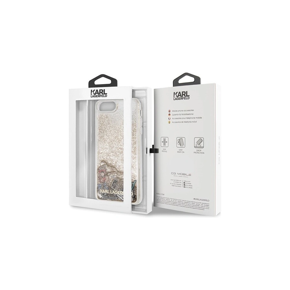 Wholesale Karl Lagerfeld KLHCI8LKSICGO iPhone 7/8 Plus gold hard case Iconic Liquid Glitter - KLD093GLD - {ean13} - Hurt
