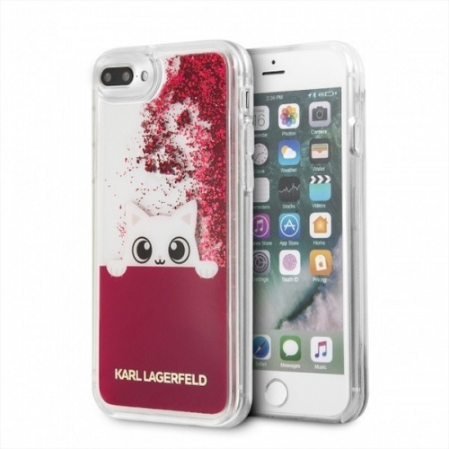 Karl Lagerfeld Distributor - 3700740418680 - KLD094FKS - Karl Lagerfeld KLHCI8LPABGFU iPhone 7/8 Plus fushia hard case Liquid Glitter - B2B homescreen