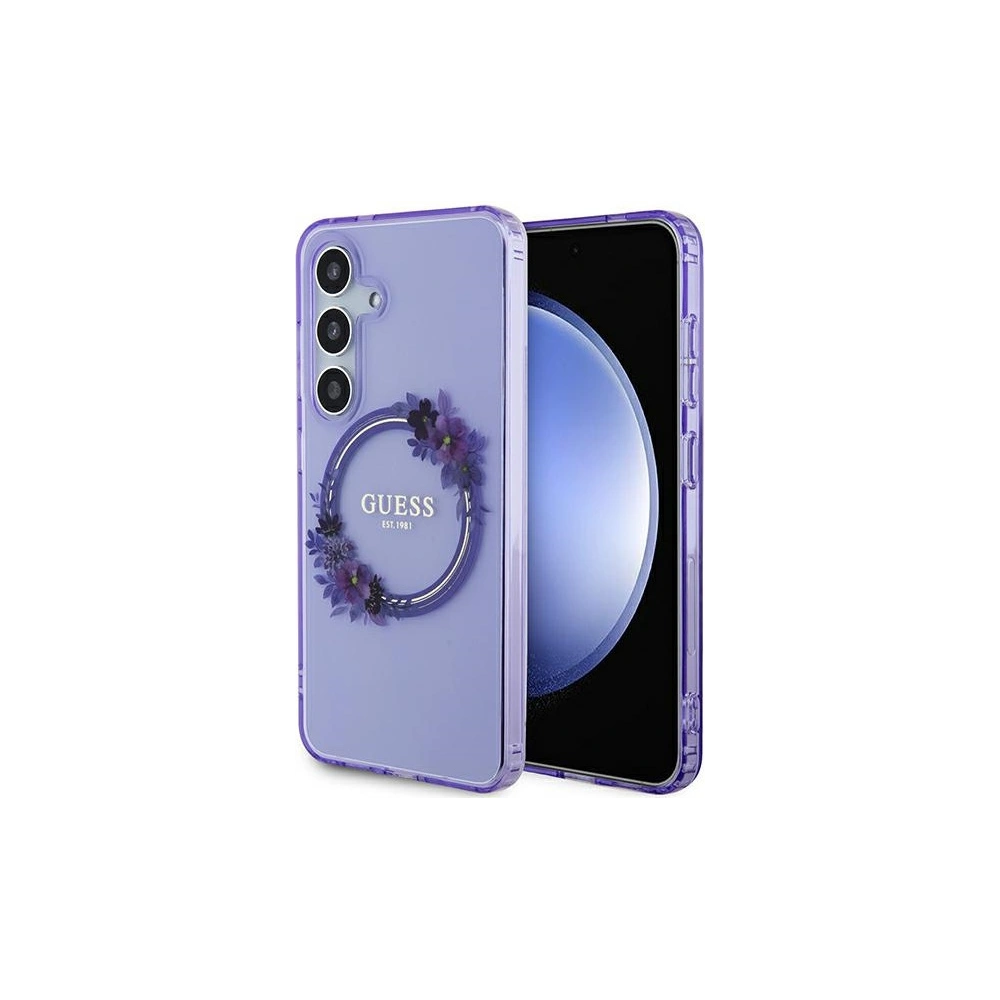 Hurtownia GSM - Case Guess GUHMS24SHFWFCU Samsung Galaxy S24 Hardcase IML Blumenkranz MagSafe lila/purple - GUE3359 - {ean13} - Hurt