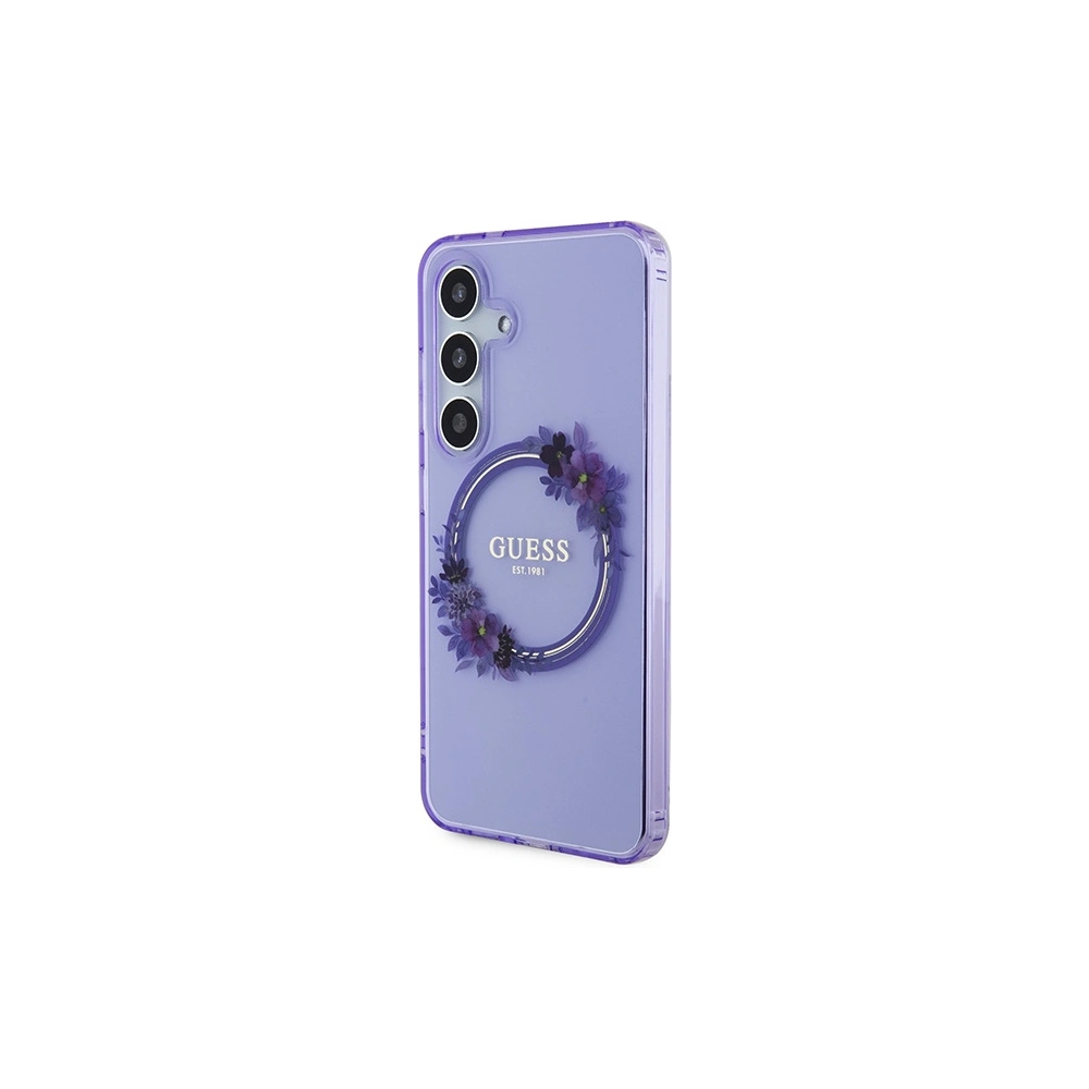 Hurtownia GSM - Etui Guess GUHMS24SHFWFCU Samsung Galaxy S24 hardcase IML Flowers Wreath MagSafe violet/purple - GUE3359 - {ean13} - Hurt