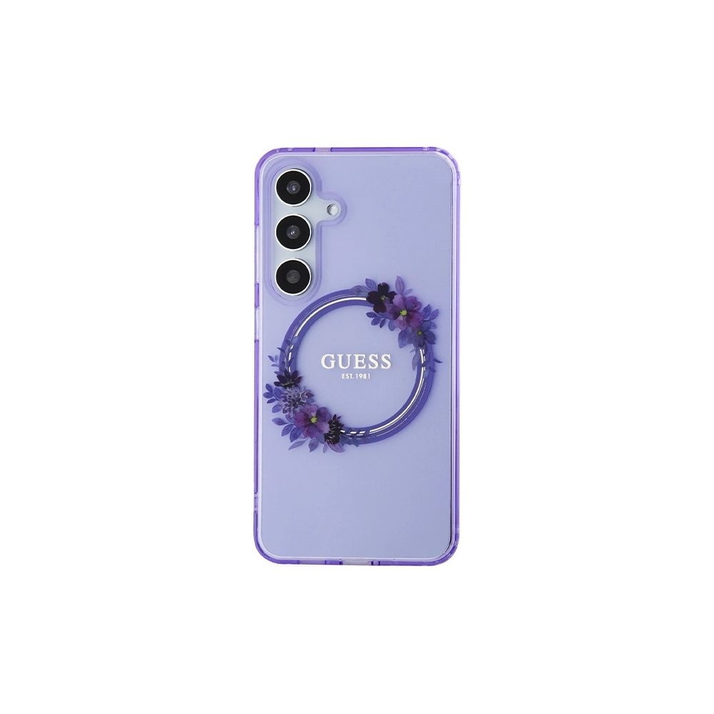 Hurtownia GSM - Etui Guess GUHMS24SHFWFCU Samsung Galaxy S24 hardcase IML Flowers Wreath MagSafe violet/purple - GUE3359 - {ean13} - Hurt