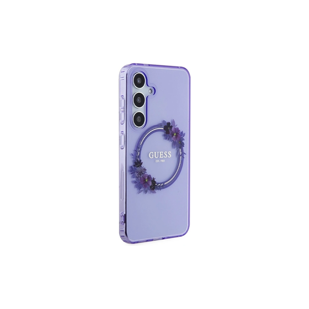 Hurtownia GSM - Case Guess GUHMS24SHFWFCU Samsung Galaxy S24 Hardcase IML Blumenkranz MagSafe lila/purple - GUE3359 - {ean13} - Hurt