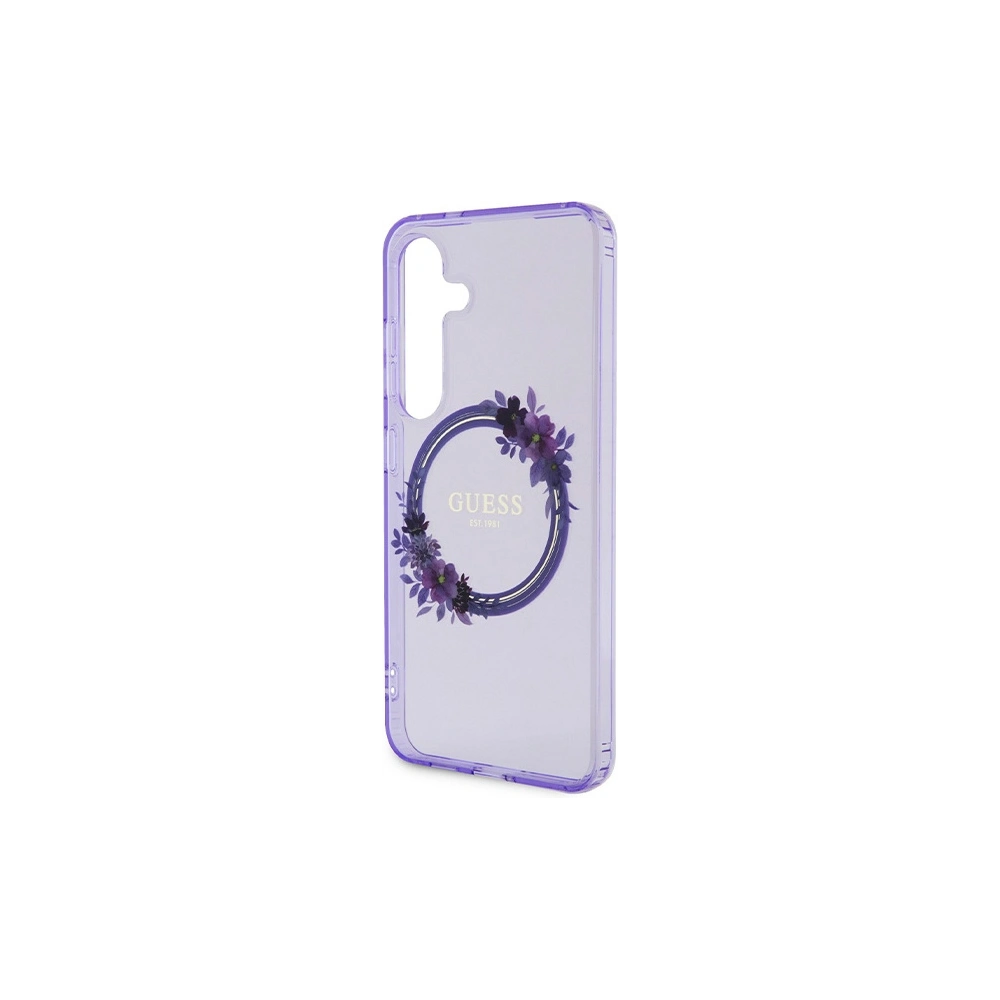 Hurtownia GSM - Etui Guess GUHMS24SHFWFCU Samsung Galaxy S24 hardcase IML Flowers Wreath MagSafe violet/purple - GUE3359 - {ean13} - Hurt