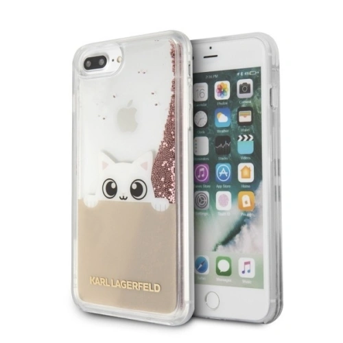 Karl Lagerfeld KLHCI8LPABGNU iPhone 7/8 Plus różowo-złoty/pink gold hard case Liquid Glitter