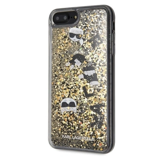 Karl Lagerfeld KLHCI8LROGO iPhone 7/8 Plus czarno-złoty/black & gold hard case Glitter