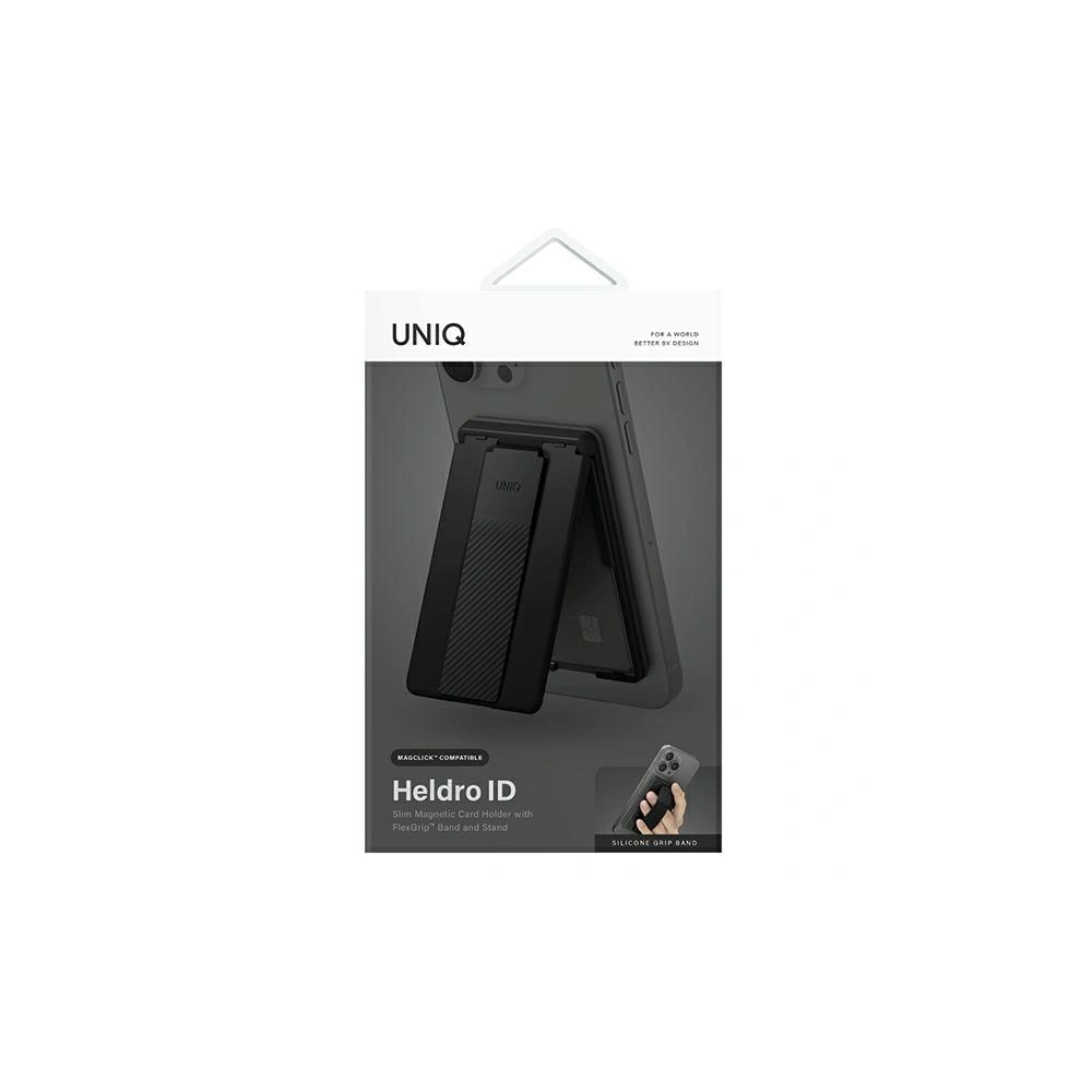 Hurtownia GSM - Magnetická peněženka s opěrkou a páskem UNIQ Heldro ID černá/midnight black - UNIQ1111 - {ean13} - Hurt