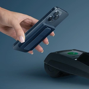 Hurtownia GSM - Magnetická peněženka s opěrkou a páskem UNIQ Heldro ID tmavě modrá/navy (storm blue) - UNIQ1112 - {ean13} - Hurt