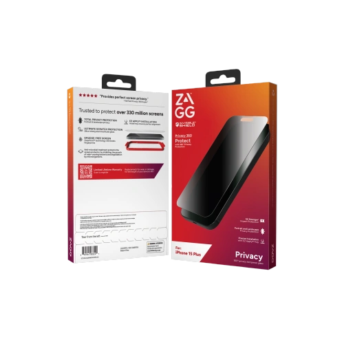 Szkło prywatyzujące ZAGG InvisibleShield Glass Elite Privacy Apple iPhone 15 Plus / 14 Plus