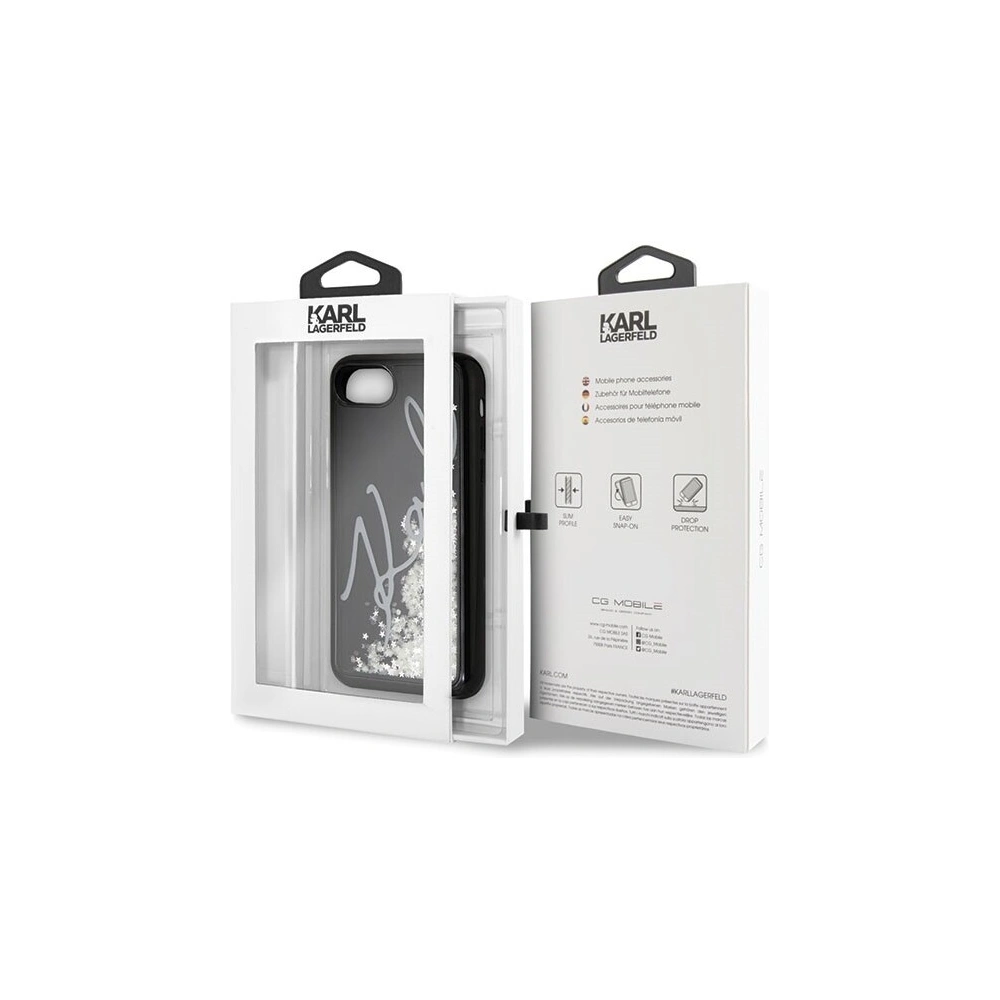 Wholesale Karl Lagerfeld KLHCI8PH2IR Apple iPhone SE 2022/SE 2020/8/7 black Glitter Signature - Glow in the dark - KLD102BLK - {ean13} - Hurt