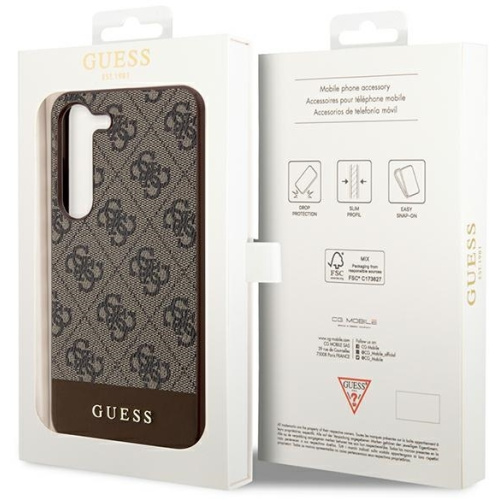 Hurtownia Guess - 3666339241155 - GUE3360 - Etui Guess GUHCS24SG4GLBR Samsung Galaxy S24 hardcase 4G Stripe Collection brązowy/brown - B2B homescreen