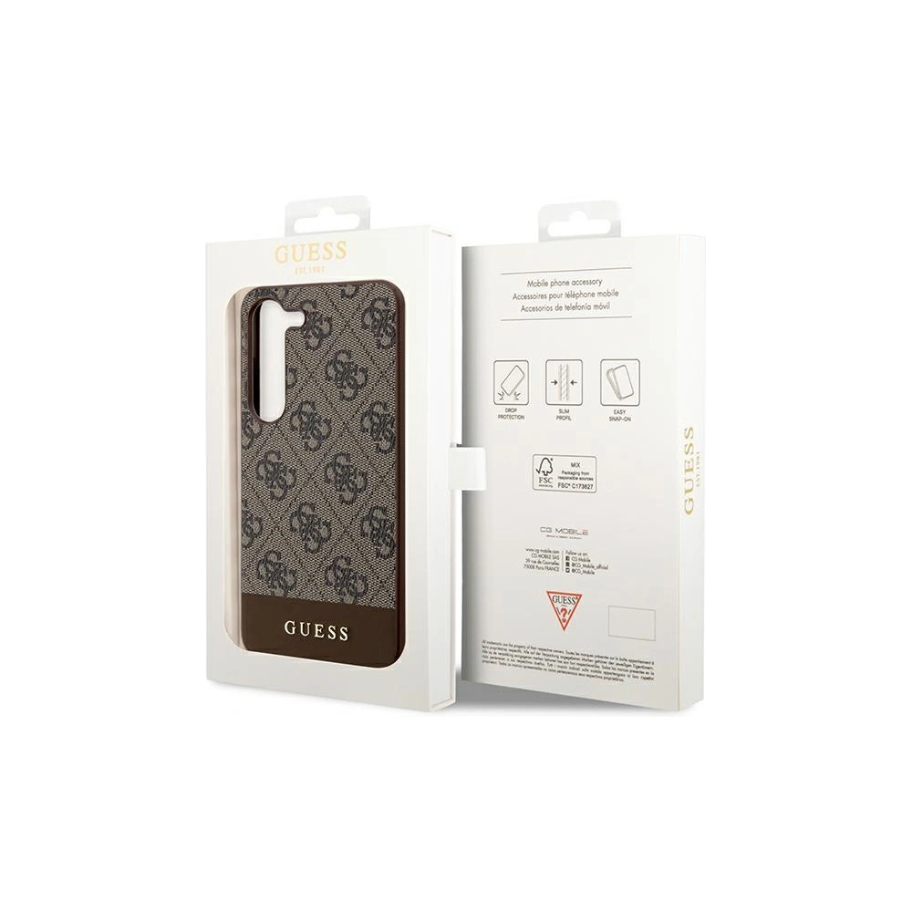 Hurtownia GSM - Etui Guess GUHCS24SG4GLBR Samsung Galaxy S24 hardcase 4G Stripe Collection hnědý/brown - GUE3360 - {ean13} - Hurt