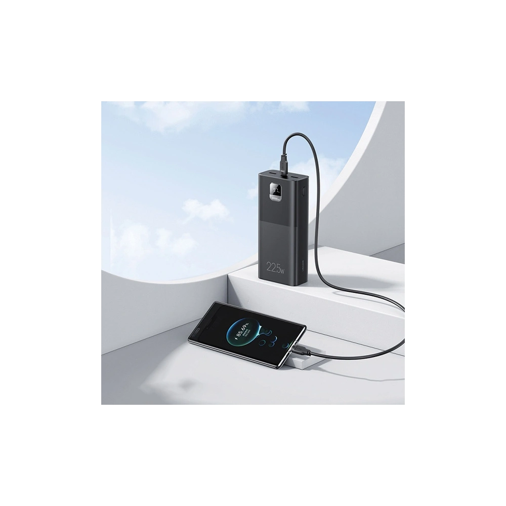 Hurtownia GSM - Powerbank USAMS PB68 30000mAh 2xUSB-A, USB-C, 20W, PD, QC 3.0 mit Display schwarz - USA1085 - {ean13} - Hurt