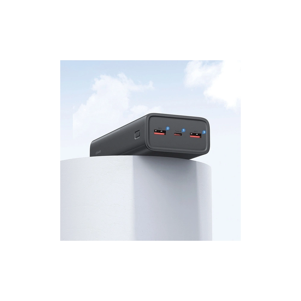 Hurtownia GSM - USAMS PB68 30000mAh teljesítménybank 2xUSB-A, USB-C, 20W, PD, QC 3.0 kijelzővel fekete színben - USA1085 - {ean13} - Hurt