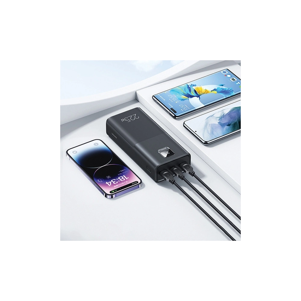 Hurtownia GSM - USAMS PB68 30000mAh teljesítménybank 2xUSB-A, USB-C, 20W, PD, QC 3.0 kijelzővel fekete színben - USA1085 - {ean13} - Hurt