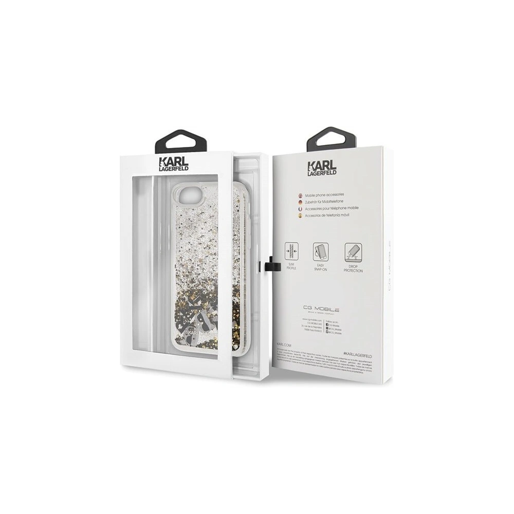 Hurtownia GSM - Karl Lagerfeld KLHCI8ROGO Apple iPhone SE 2022/SE 2020/8/7 czarno-złoty/black & gold hard case Glitter - KLD103BLKGLD - {ean13} - Hurt