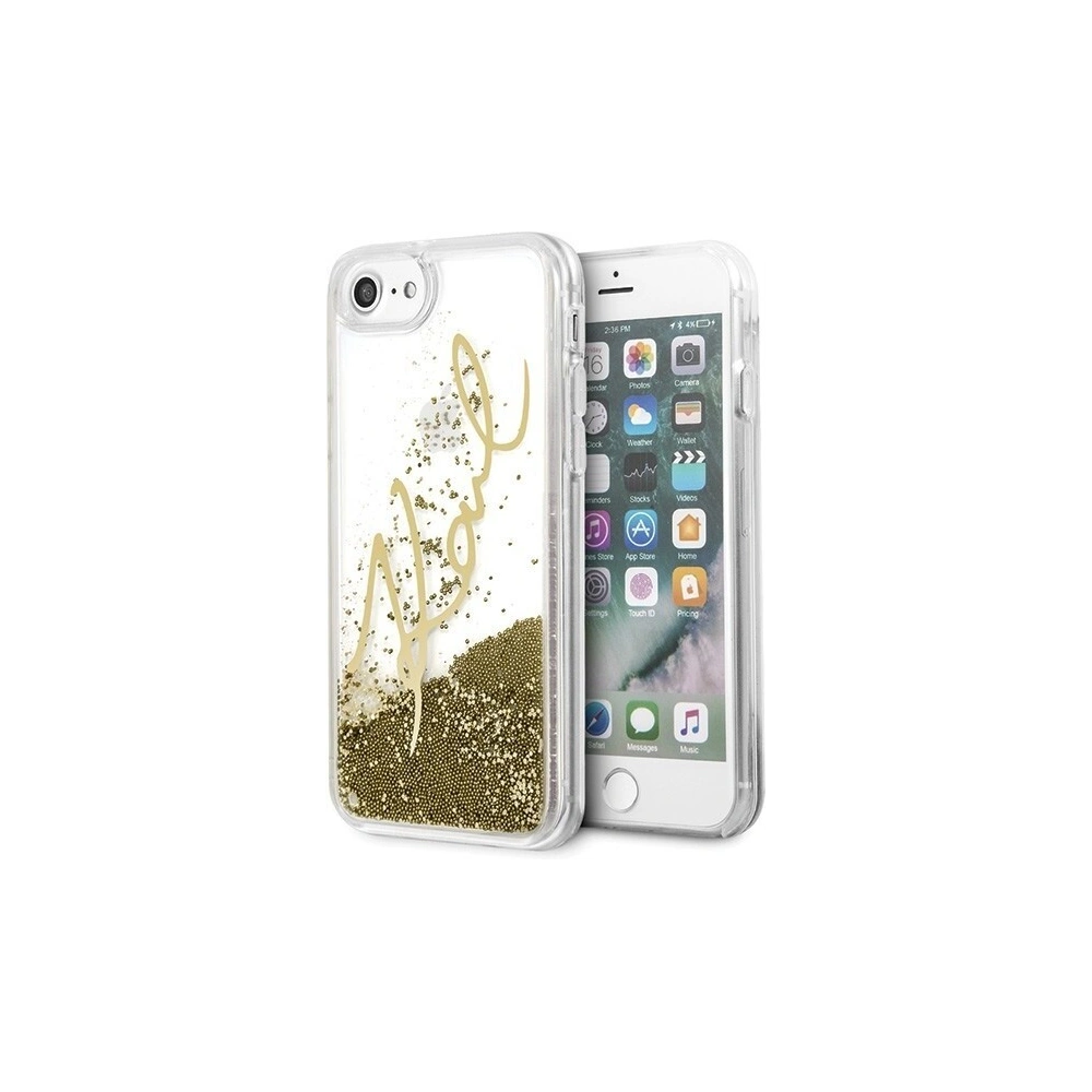Wholesale Karl Lagerfeld KLHCI8SGGO Apple iPhone SE 2022/SE 2020/8/7 gold hard case Signature Liquid Glitter - KLD104GLD - {ean13} - Hurt