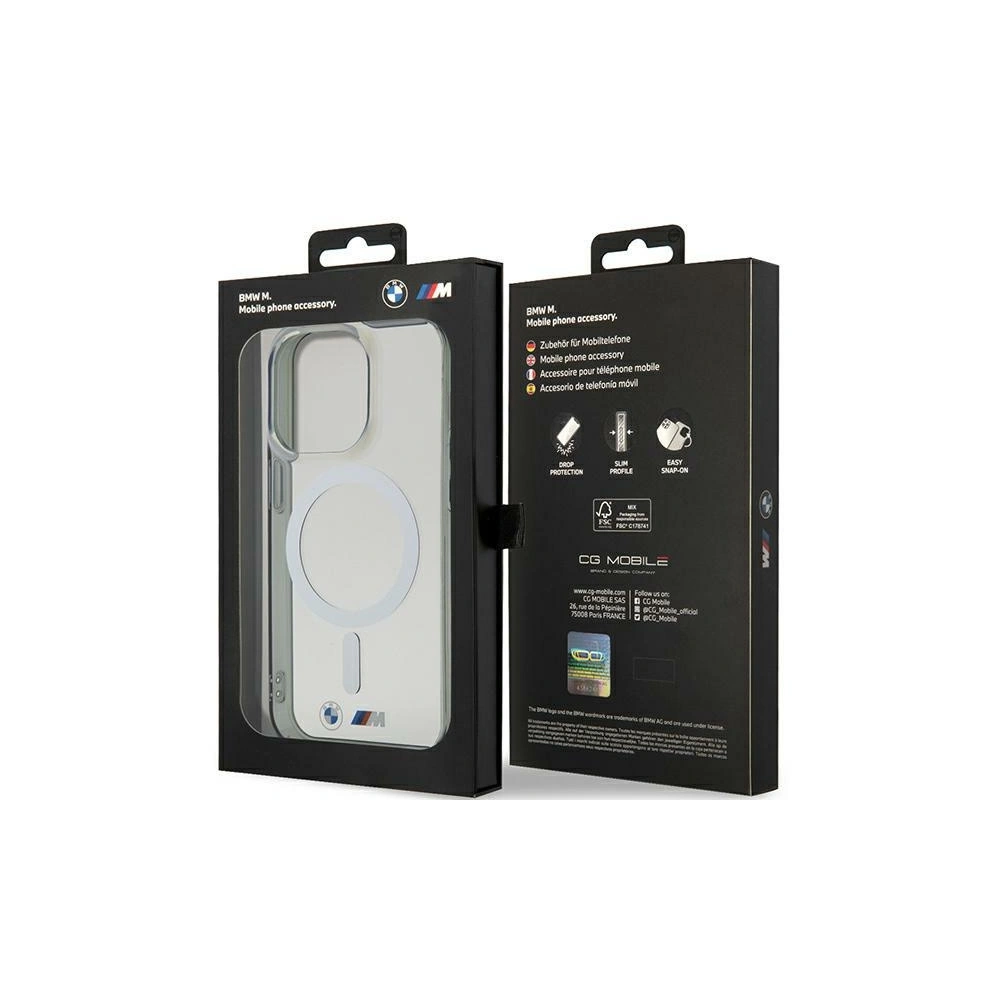 Hurtownia GSM - Etui BMW BMHMP15LHCRS Apple iPhone 15 Pro tvrzený kryt Silver Ring MagSafe transparentní - BMW663 - {ean13} - Hurt