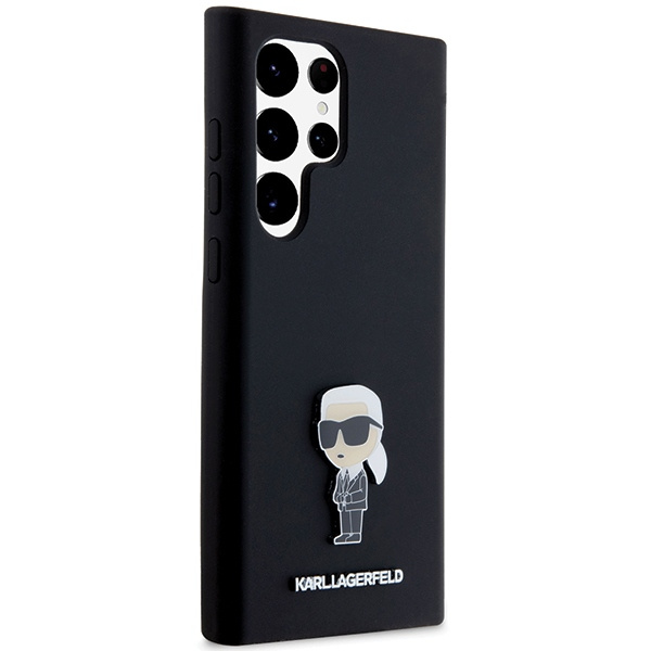 Kryt Karl Lagerfeld KLHCS23LSMHKNPK Samsung Galaxy S23 Ultra Silicone Ikonik Metal Pin black