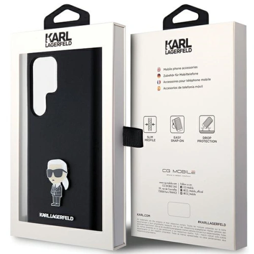 Etui Karl Lagerfeld KLHCS23LSMHKNPK Samsung Galaxy S23 Ultra Silicone Ikonik Metal Pin czarny/black