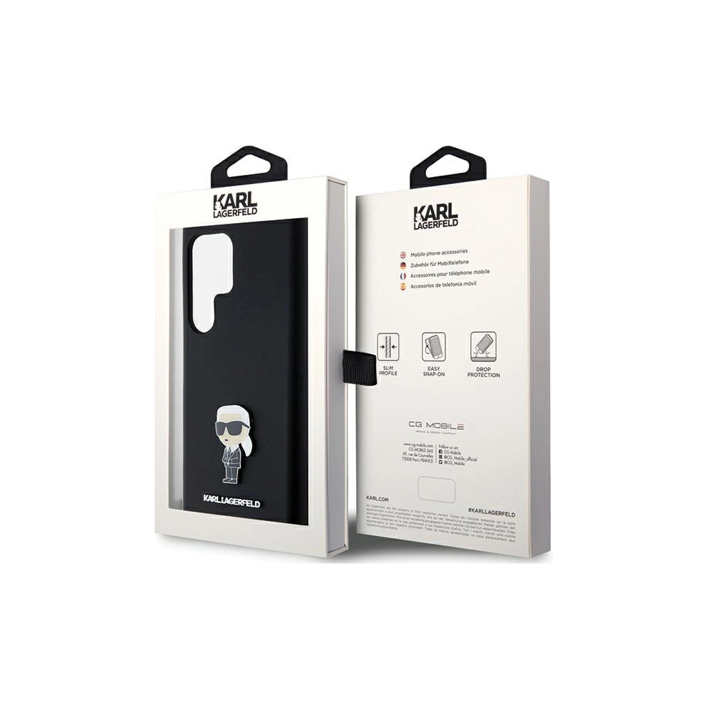 Hurtownia GSM - Etui Karl Lagerfeld KLHCS23LSMHKNPK Samsung Galaxy S23 Ultra Silicone Ikonik Metal Pin černý/black - KLD1937 - {ean13} - Hurt