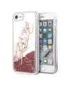 Karl Lagerfeld KLHCI8SGPI Apple iPhone SE 2022/SE 2020/8/7 pink gold hard case Signature Liquid Glitter