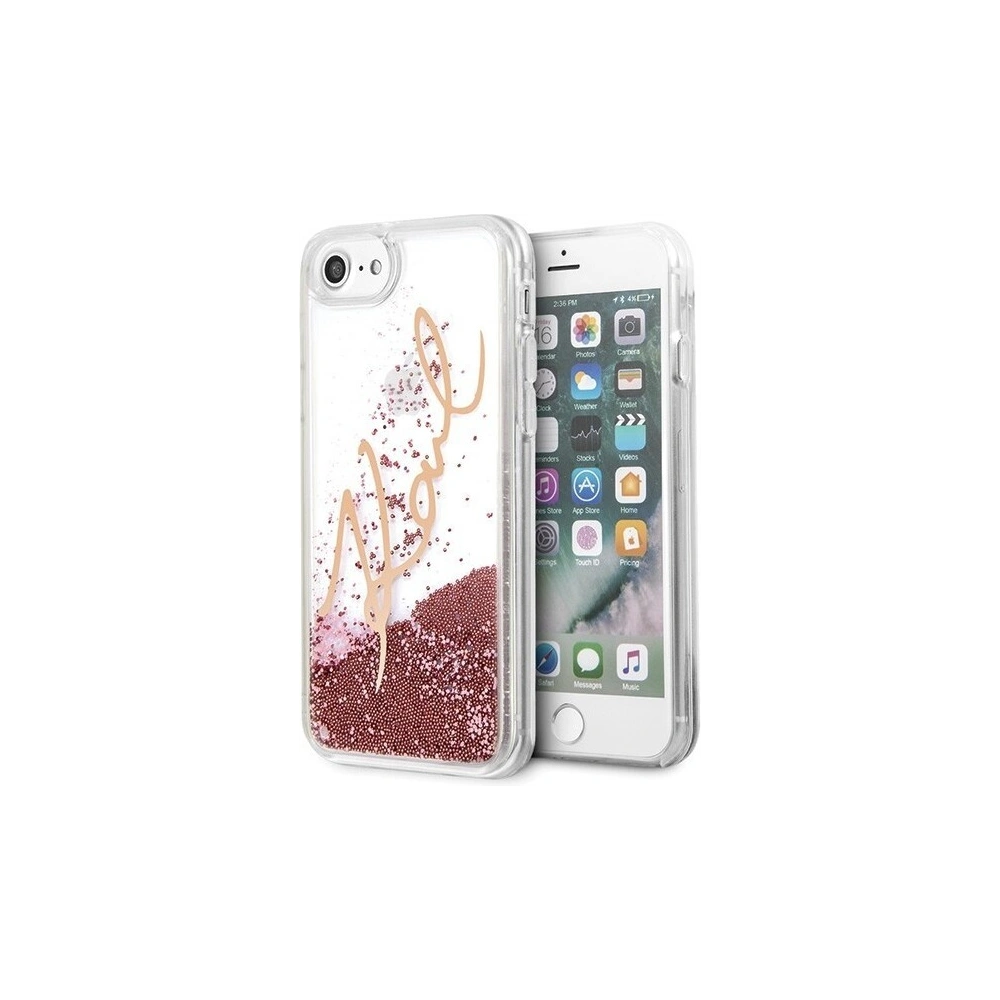 Hurtownia GSM - Karl Lagerfeld KLHCI8SGPI Apple iPhone SE 2022/SE 2020/8/7 różowo-złoty/pink gold hard case Signature Liquid Glitter - KLD105RS - {ean13} - Hurt