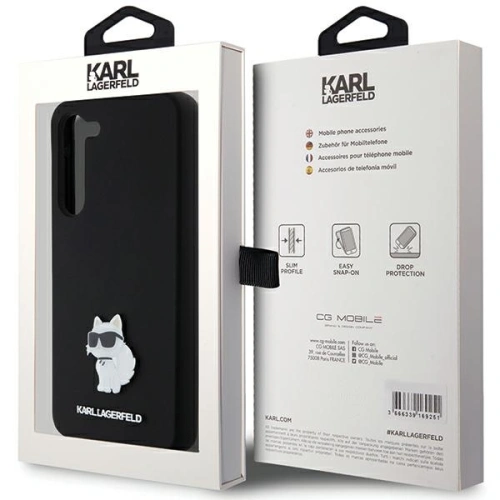 Etui Karl Lagerfeld KLHCS23MSMHCNPK Samsung Galaxy S23+ Plus hardcase Silicone Choupette Metal Pin czarny/black