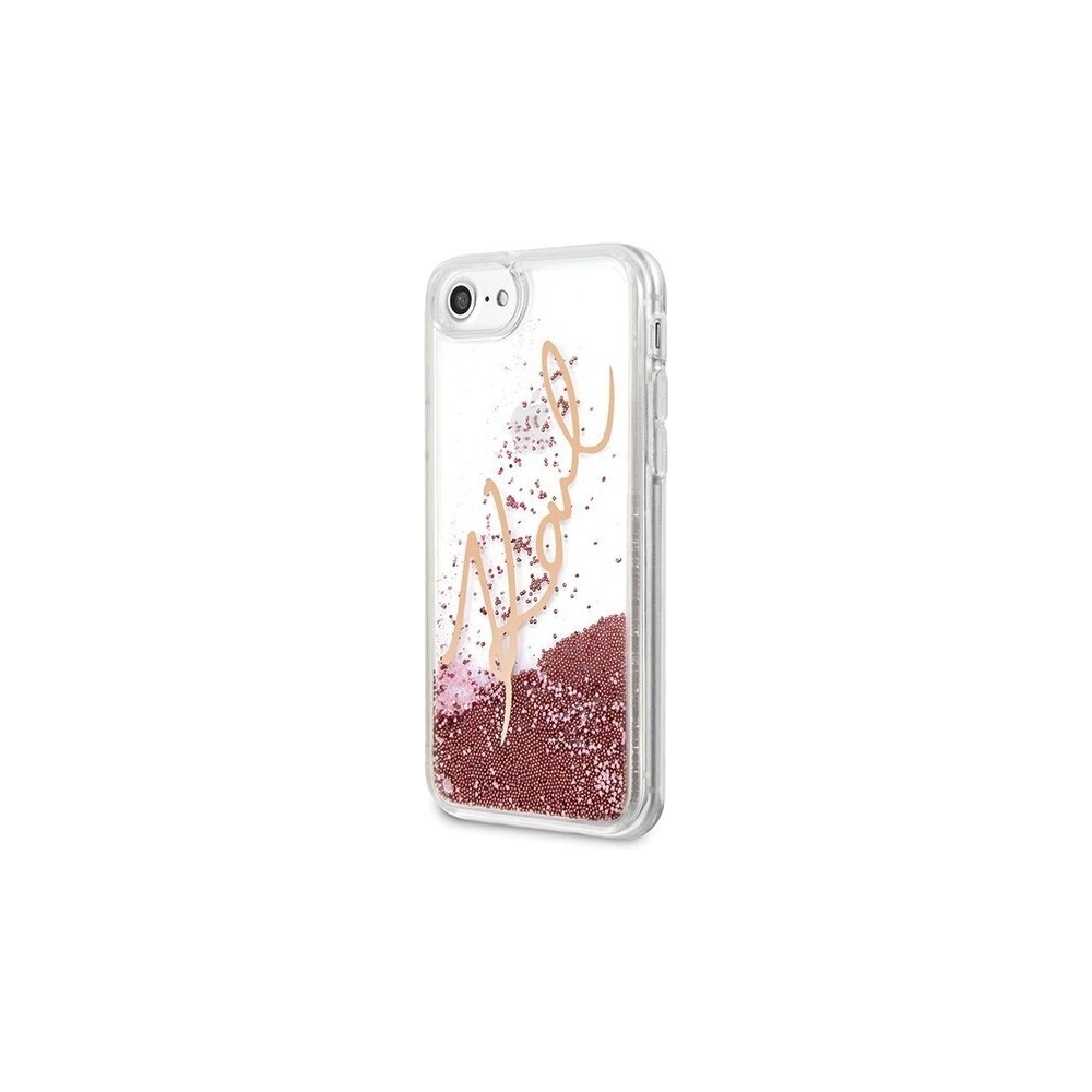 Hurtownia GSM - Karl Lagerfeld KLHCI8SGPI Apple iPhone SE 2022/SE 2020/8/7 różowo-złoty/pink gold hard case Signature Liquid Glitter - KLD105RS - {ean13} - Hurt