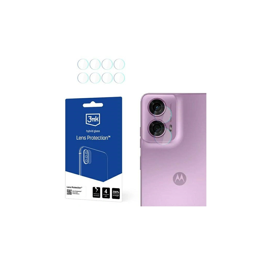 Hurtownia GSM - Szkło hybrydowe na obiektyw aparatu 3MK Lens Protect Motorola Moto G24 [4 PACK] - 3MK5765 - {ean13} - Hurt