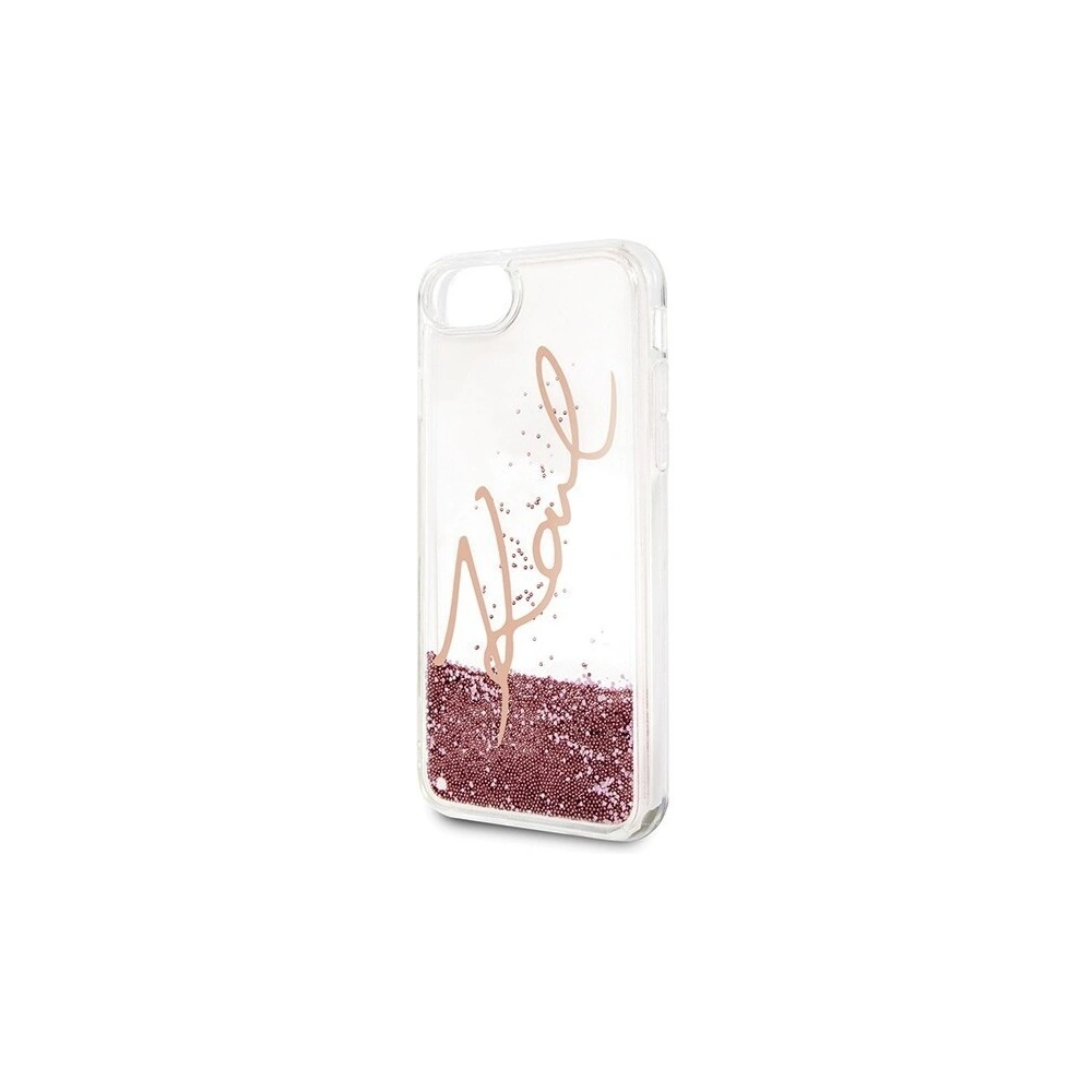 Wholesale Karl Lagerfeld KLHCI8SGPI Apple iPhone SE 2022/SE 2020/8/7 pink gold hard case Signature Liquid Glitter - KLD105RS - {ean13} - Hurt