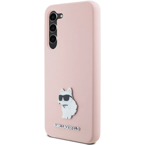 Etui Karl Lagerfeld KLHCS23MSMHCNPP Samsung Galaxy S23+ Plus Silicone Choupette Metal Pin różowy/pink