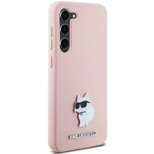 Etui Karl Lagerfeld KLHCS23MSMHCNPP Samsung Galaxy S23+ Plus Silicone Choupette Metal Pin różowy/pink