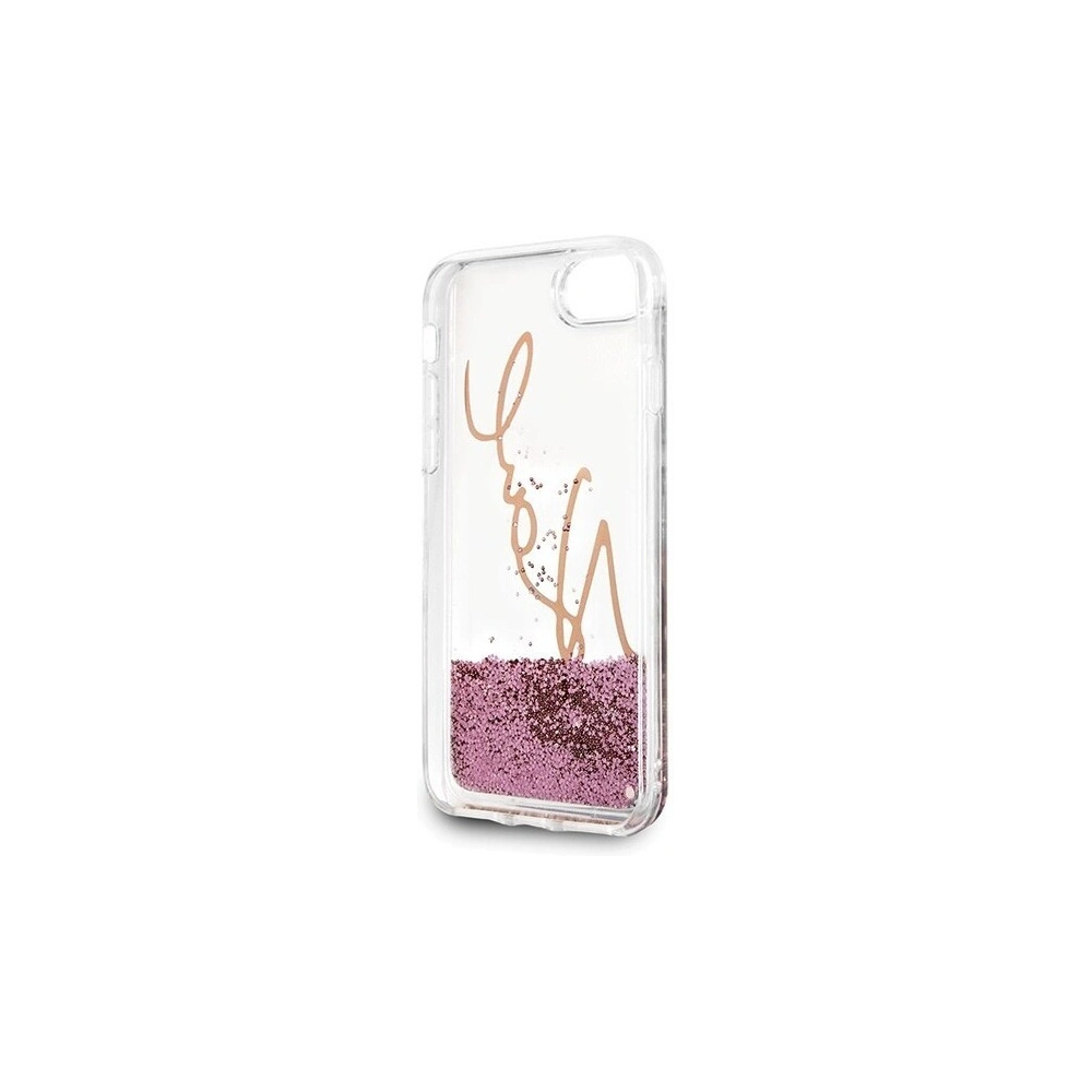 Hurtownia GSM - Karl Lagerfeld KLHCI8SGPI Apple iPhone SE 2022/SE 2020/8/7 różowo-złoty/pink gold hard case Signature Liquid Glitter - KLD105RS - {ean13} - Hurt