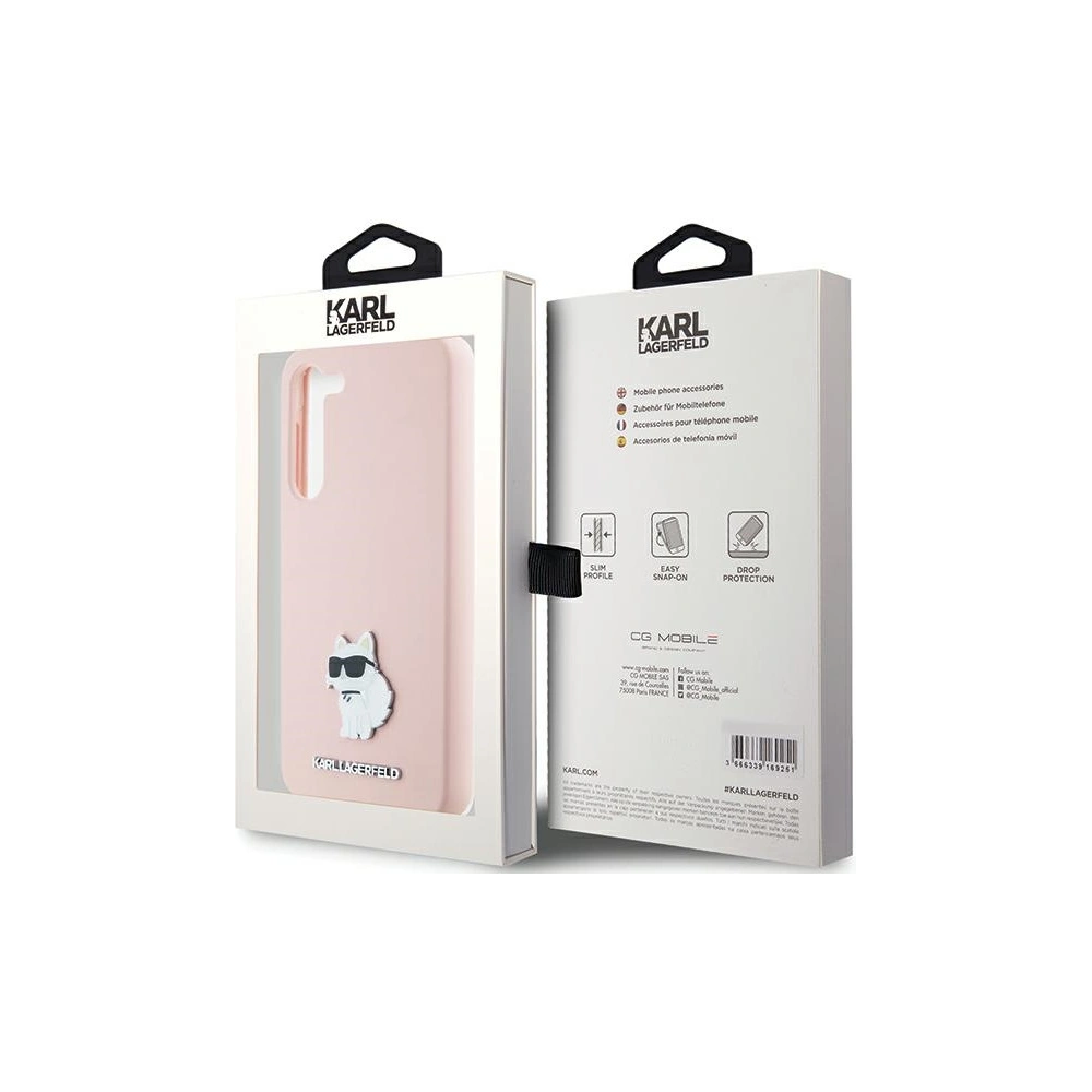 Hurtownia GSM - Etui Karl Lagerfeld KLHCS23MSMHCNPP Samsung Galaxy S23+ Plus Silicon Choupette Metal Pin roz/roz - KLD1939 - {ean13} - Hurt
