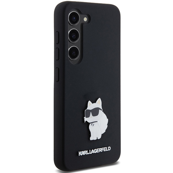 Kryt Karl Lagerfeld KLHCS23SSMHCNPK Samsung Galaxy S23 hardcase Silicone Choupette Metal Pin black