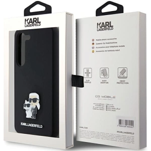 Hurtownia GSM - Etui Karl Lagerfeld KLHCS23SSMHKCNPK Samsung Galaxy S23 kemény tok Szilikon Karl&Choupette Fém Tű fekete/black - KLD1944 - {ean13} - Hurt