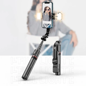 Hurtownia GSM - Kijek Tech-Protect L05s Vezeték nélküli Szelfi Bot Állvány & Led Fény Fekete - THP2684 - {ean13} - Hurt